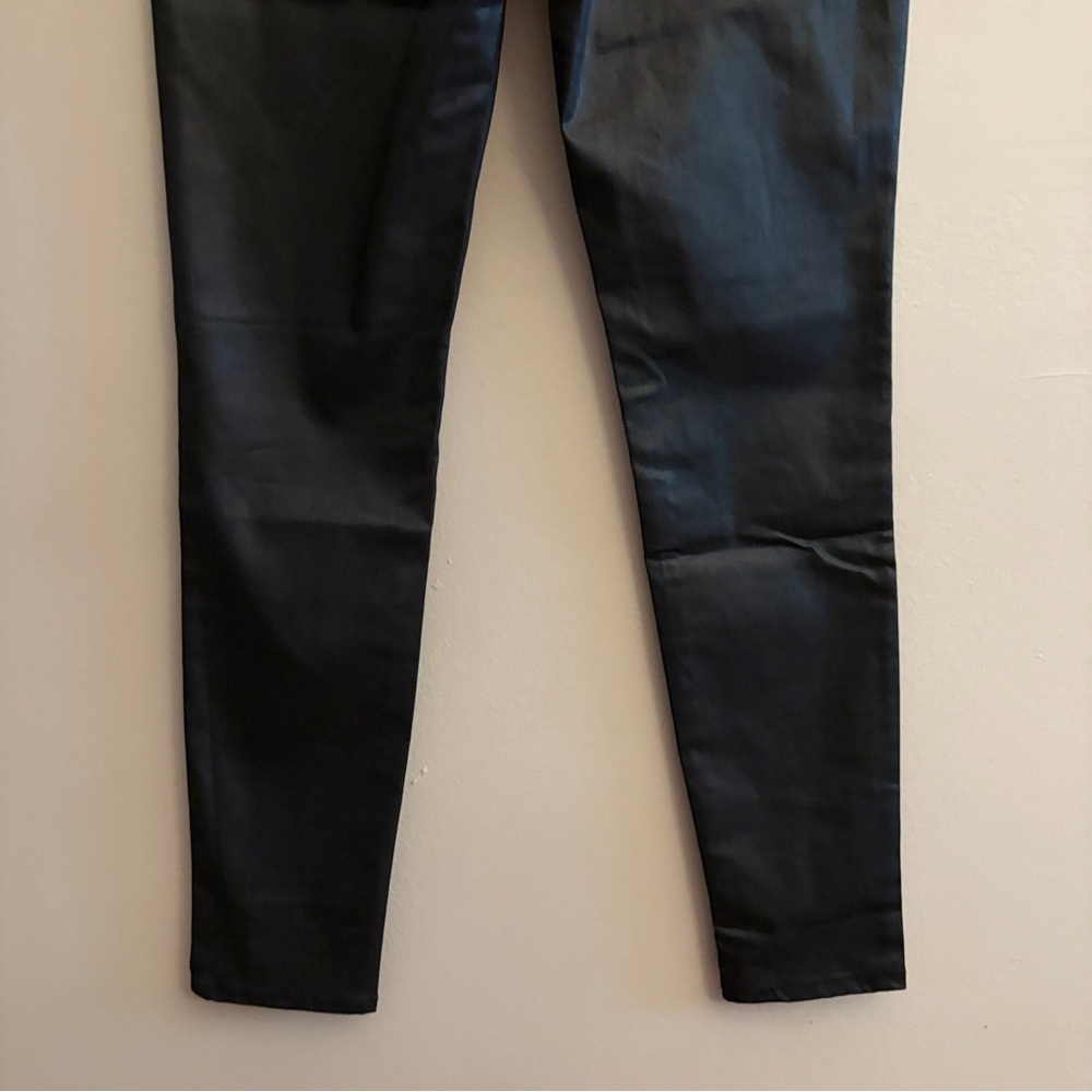 H&M Black Wax Skinny Jeans,  Faux Leather Look – Size 10 Like New - Picture 15 of 15